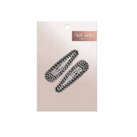 2x Spenner mini - Hematitt/Rose Gold med Edelstener 